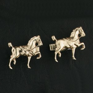 14K Gold Hackney Horse Cufflinks