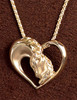 14k Gold Mare and Foal Pendant
