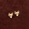 14k Gold Medium Fox Mask EARRINGS with Ruby Eyes