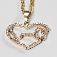 14k White or Yellow Gold Medium Loveheart Pendant Necklace