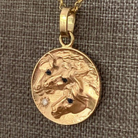 14k Gold Pharaoh's Horses Pendant