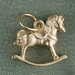 14K Gold Rocking Horse Charm or Pendant
