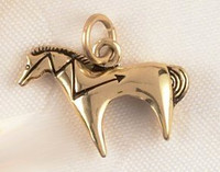 14k Gold Small Heartline Horse Charm or Pendant