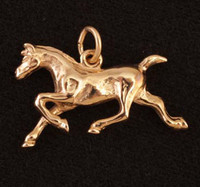 14k Gold Trotting Horse Charm or Pendant