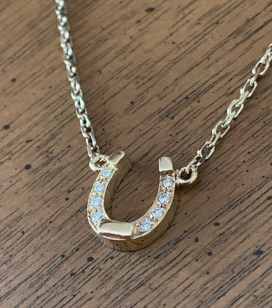 Disney Treasures Toy Story Diamond Horseshoe Necklace 1/10 ct tw Sterling  Silver & 10K Yellow Gold 17