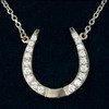 14k White Gold Designer Horseshoe Necklace Pendant