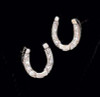14k White Gold Horseshoe Earrings with Diamonds