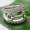 14k White Gold Snaffle Bit Eternity Band Ring with Diamonds