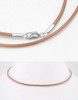 2mm Natural leather Necklace with Sterling Silver Fittings