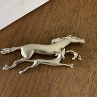 Antique Sterling Silver Happy Horse and Hound Pin Brooch