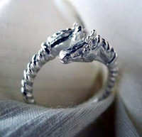 Maxi Sterling Silver Double Horse Head Ring