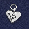 Sterling Silver Pawprints on Your Heart Charm or Pendant