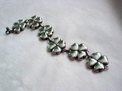 Sterling Silver Four Leaf Clover Bracelet
