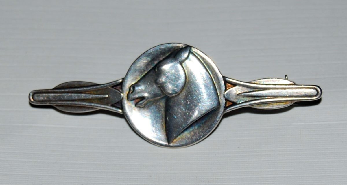 Antique Georg Jensen Horse Head Pin - Show Stable Artisans