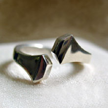 Sterling Silver "Twist" Horseshoe Nail Ring
