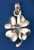 Sterling Silver 4-Leaf Chunky Clover Charm or Pendant