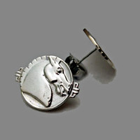 Sterling Silver Asian Horse Earrings