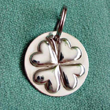 Sterling Silver Bridle Tag or Halter Tag with 4-Leaf Clover