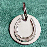 Sterling Silver Bridle or Halter Tag with Horseshoe