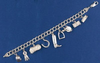 Traditional Charm Bracelet with 9 Horse Charms
