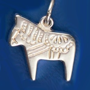 Sterling Silver Chunky Dala Horse Pendant or Chunky Charm