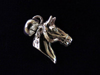 Sterling Silver Chunky Horse Head Charm or Pendant