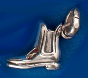 Sterling Silver Paddock Boot Charm or Pendant