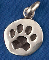 Sterling Silver Paw Print Charm or Pendant