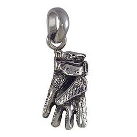 Sterling Silver Chunky Riding Glove Charm