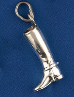 Sterling Silver Chunky Tall Boot Charm or Pendant