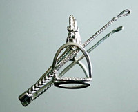 Sterling Silver Crop and Stirrup Pin