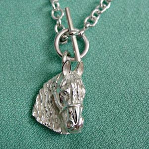 Sterling Silver Friesian Horse Head on 