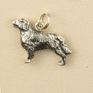 Sterling Silver Golden Retriever Dog Charm or Pendant,
