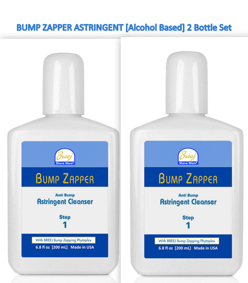 Anti Bump Astringent Cleanser: Non-Drying, lavender tea tree oil based formula with vinegar, sandalwood oil, copaiba and alpha bisabolol, gently removes excess oil and dirt; disinfects skin, relieves skin inflammation and dries out bumps.