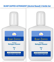Anti Bump Astringent Cleanser: Non-Drying, lavender tea tree oil based formula with vinegar, sandalwood oil, copaiba and alpha bisabolol, gently removes excess oil and dirt; disinfects skin, relieves skin inflammation and dries out bumps.