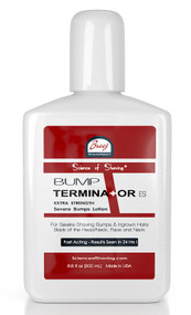 BUMP TERMINATOR EXTRA STRENGTH SEVERE BUMPS LOTION
The BUMP TERMINATOR EXTRA STRENGTH Severe Bumps Lotion is specifically formulated for Very Difficult to Treat Back of Head Bumps, especially Severe Back of Head Bumps Severe Bumps that have not responded to any treatment to date Item 