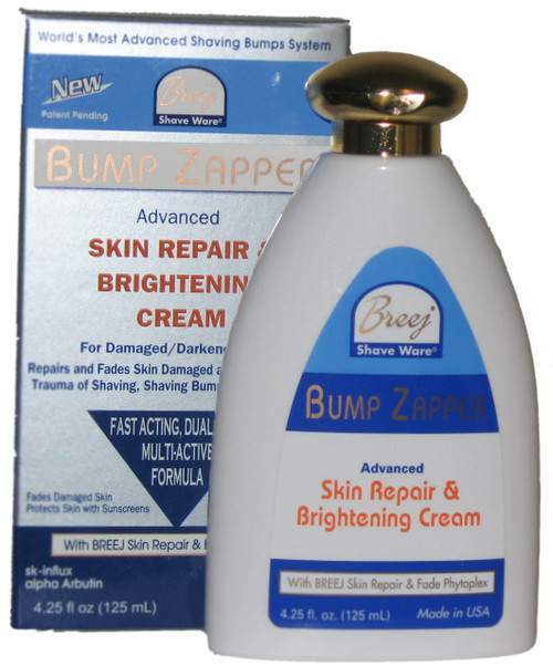 BUMP ZAPPER SKIN REPAIR & BRIGHTENING CREAM
BUMP ZAPPER Skin Repair & Brightening Cream is a multi-active formulation for the speedy normalization of skin skin damaged and darkened by shaving bumps, acne or aging.