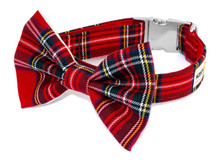 Clasp Collar with Bow Tie [Classic Tartan]