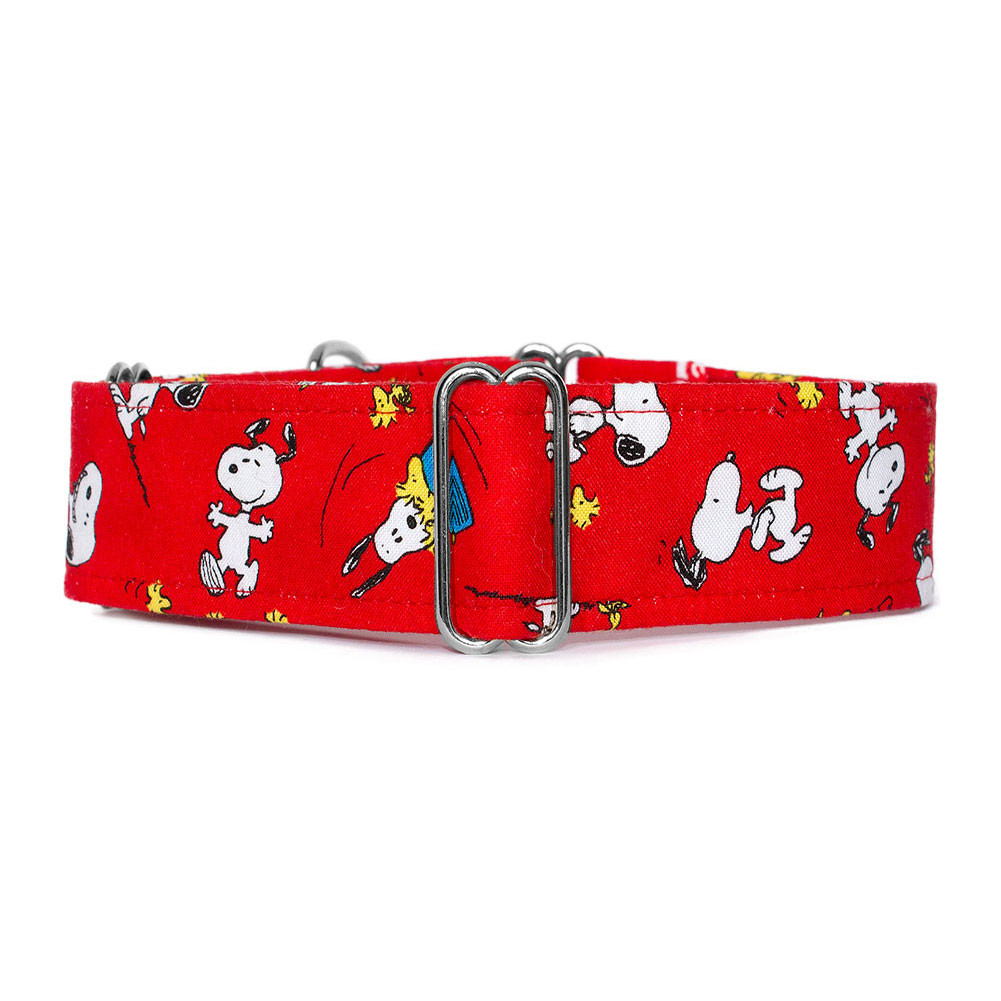 Large Snoopy Oh Joy! Red Noddy & Sweets Handmade Dog Collar with Charm