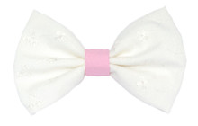 Bow Tie [Broderie Anglaise White / Pink]