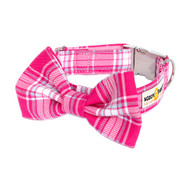 Clasp Collar with Bow Tie [Tartan Candy]