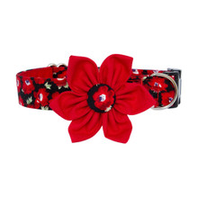 Clasp Collar with Flower [Poppy Red]