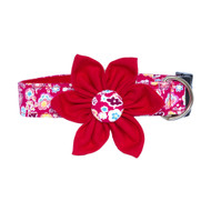 Clasp Collar with Flower [Cerise]