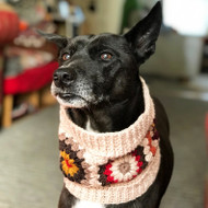 Crochet Snood [Granny Squares Sunburst] Beige or Black