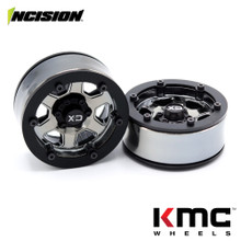 Incision 1.9 KMC KM233 Hex Black Chrome Plastic