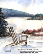 Winter Adirondack Chair Greeting Card