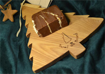 Christmas Tree Cutting Board with One Slice of Fudge