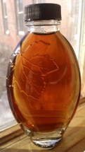 Pure New Hampshire Maple Syrup in an Oval Leaf Jar