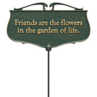 Whitehall  Friends are the Flowers...  - Garden Poem Sign - Aluminum