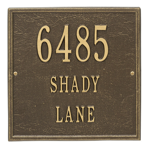 Whitehall Personalized Square Plaque - Standard - Wall - 3 line